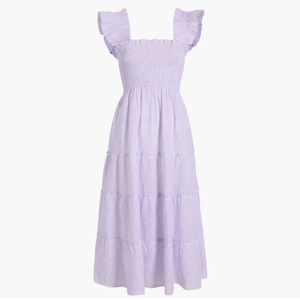 Hill House Ellie Nap Dress Lilac Striped Size M